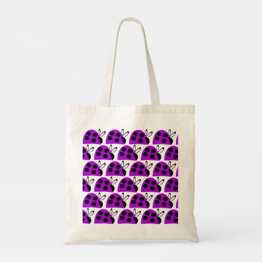 Cute Paarse Ladybug Tote Bag (Achterkant)