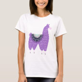 Cute Paarse Llama T-shirt (Voorkant)