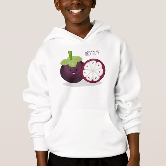 Cute paarse mangosteen cartoon afbeelding (Voorkant)