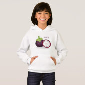 Cute paarse mangosteen cartoon afbeelding (Voorkant volledig)