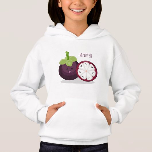 Cute paarse mangosteen cartoon afbeelding (Voorkant)