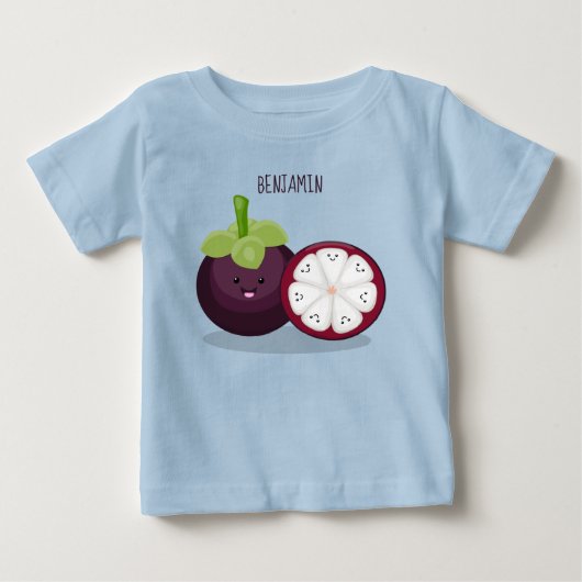 Cute paarse mangosteen cartoon afbeelding (Voorkant)