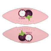 Cute paarse mangosteen cartoon afbeelding american football (Panelen)