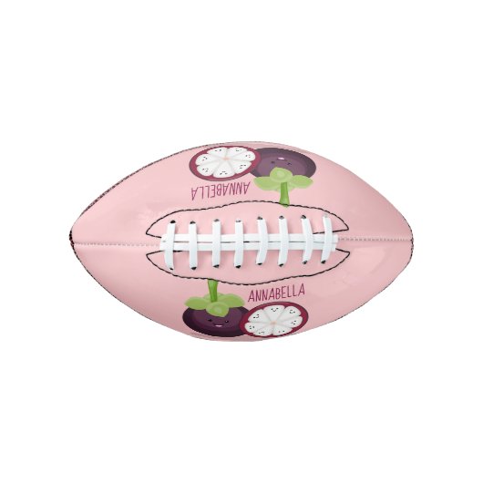Cute paarse mangosteen cartoon afbeelding american football (Voorkant)