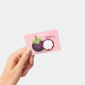 Cute paarse mangosteen cartoon afbeelding badge (Handheld)