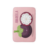 Cute paarse mangosteen cartoon afbeelding badmat (Voorkant Verticaal)