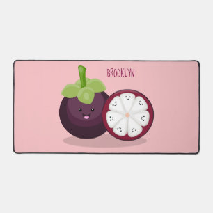 Cute paarse mangosteen cartoon afbeelding bureaumat