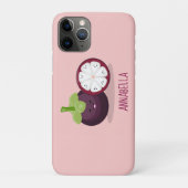 Cute paarse mangosteen cartoon afbeelding Case-Mate iPhone case (Achterkant)
