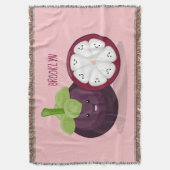 Cute paarse mangosteen cartoon afbeelding deken (Voorkant Verticaal)