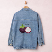 Cute paarse mangosteen cartoon afbeelding denim jacket (Hangar)