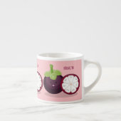Cute paarse mangosteen cartoon afbeelding espresso kop (Rechts)