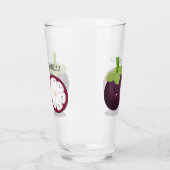 Cute paarse mangosteen cartoon afbeelding glas (Links)