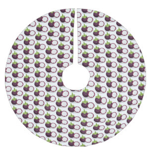 Cute paarse mangosteen cartoon afbeelding kerstboom rok