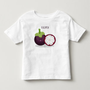 Cute paarse mangosteen cartoon afbeelding kinder shirts