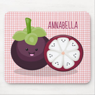 Cute paarse mangosteen cartoon afbeelding muismat