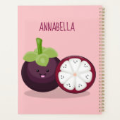 Cute paarse mangosteen cartoon afbeelding planner (Achterkant)