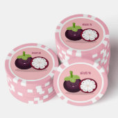 Cute paarse mangosteen cartoon afbeelding poker chips (Opstapeling)