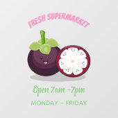 Cute paarse mangosteen cartoon afbeelding raamsticker (Vel)