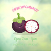 Cute paarse mangosteen cartoon afbeelding raamsticker (Vel 3)