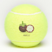 Cute paarse mangosteen cartoon afbeelding tennisballen (Achterkant)