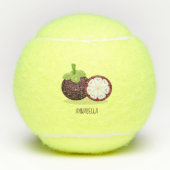 Cute paarse mangosteen cartoon afbeelding tennisballen (Voorkant)