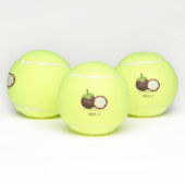Cute paarse mangosteen cartoon afbeelding tennisballen (Multi)
