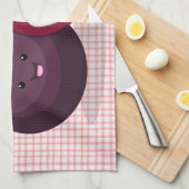 Cute paarse mangosteen cartoon afbeelding theedoek (Quarter Fold)