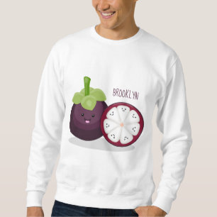 Cute paarse mangosteen cartoon afbeelding trui