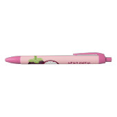 Cute paarse mangosteen cartoon afbeelding zwarte inkt pen (Bovenkant)