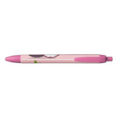 Cute paarse mangosteen cartoon afbeelding zwarte inkt pen (Achterkant)