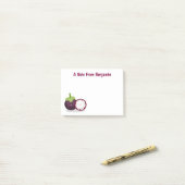 Cute paarse mangosteen cartoon illustratie post-it® notes (Op bureau)