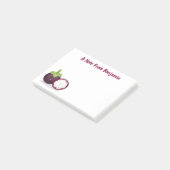 Cute paarse mangosteen cartoon illustratie post-it® notes (Schuin)