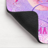 Cute paarse marmer glitter monogram muismat (Hoek)