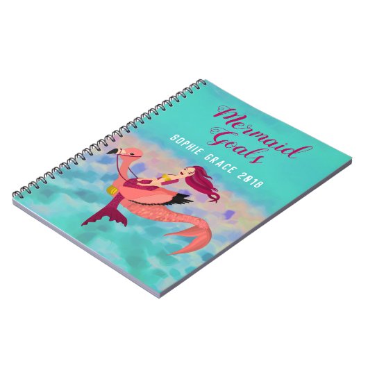 Cute Paarse Mermaid and Pink Mermingo Girls School Notitieboek (Linkerzijde)