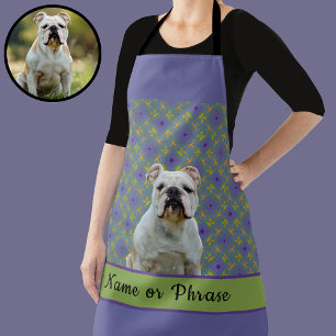 Cute Paarse Moderne Fotocadeau voor Puppy Hond Moe Schort