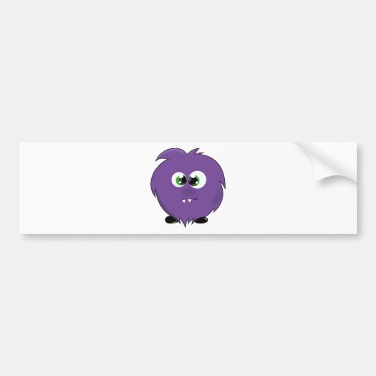 Cute Paarse Monster Bumpersticker (Voorkant)