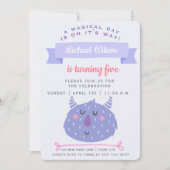 Cute Paarse Monster | Kinderen van Birthday Kaart (Voorkant)