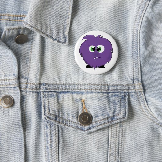 Cute Paarse Monster Ronde Button 5,7 Cm (In situ)