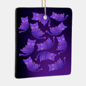 Cute Paarse Neon Kitten Group Keramisch Ornament (Rechts)