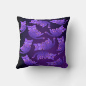 Cute Paarse Neon Kitten Group Kussen (Achterkant)