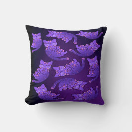 Cute Paarse Neon Kitten Group Kussen