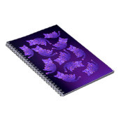 Cute Paarse Neon Kitten Group Notitieboek (Rechterzijde)