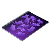 Cute Paarse Neon Kitten Group Notitieboek (Linkerzijde)