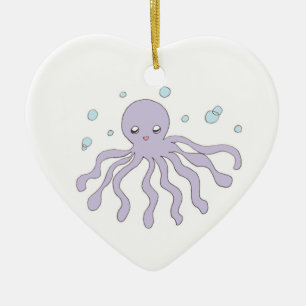 Cute Paarse Octopus Keramisch Ornament