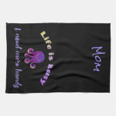 Cute Paarse Octopus LIFE IS BUSY Theedoek (Horizontaal)