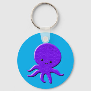 Cute Paarse Octopus Sleutelhanger