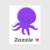 Cute Paarse Octopus Sticker (Vel)