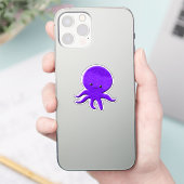 Cute Paarse Octopus Sticker (Telefoon)