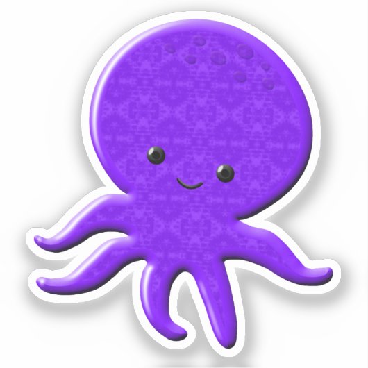 Cute Paarse Octopus Sticker (Voorkant)