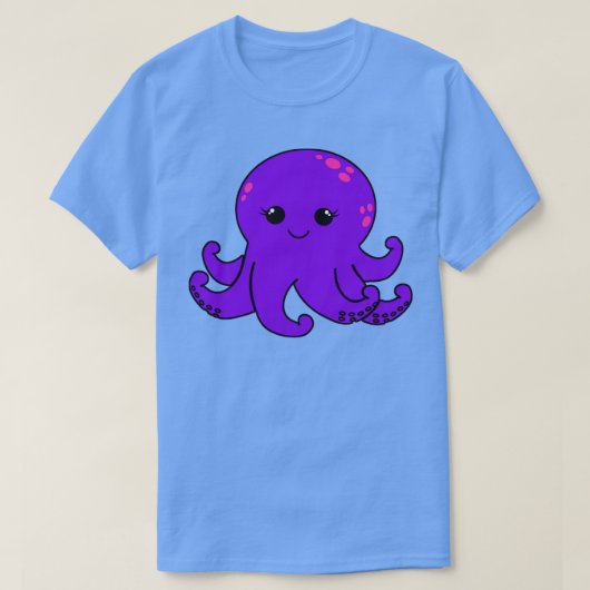 Cute Paarse Octopus T-shirt (Design voorkant)